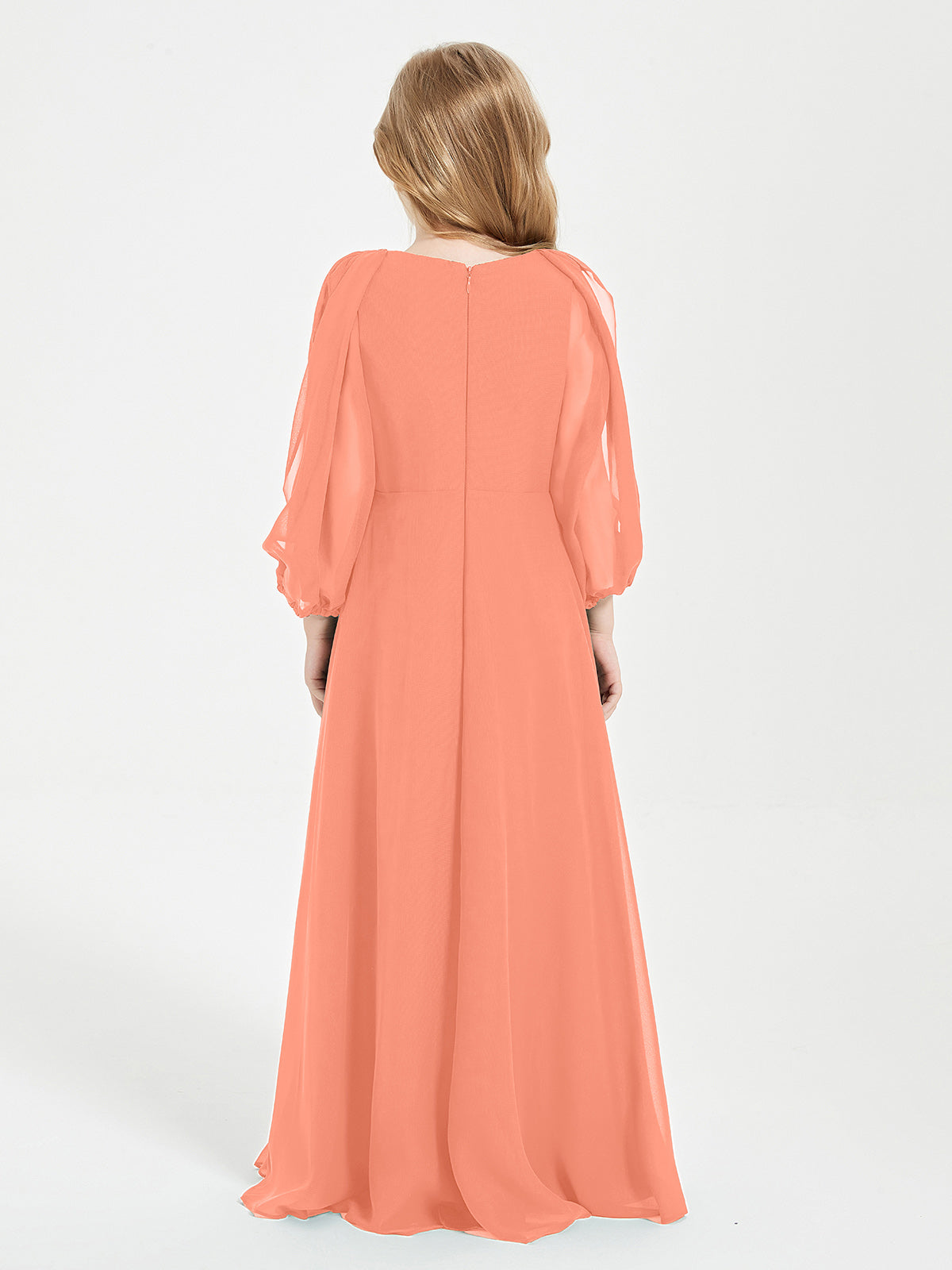 Modest Long Sleeved Junior Bridesmaid Gowns Sunset